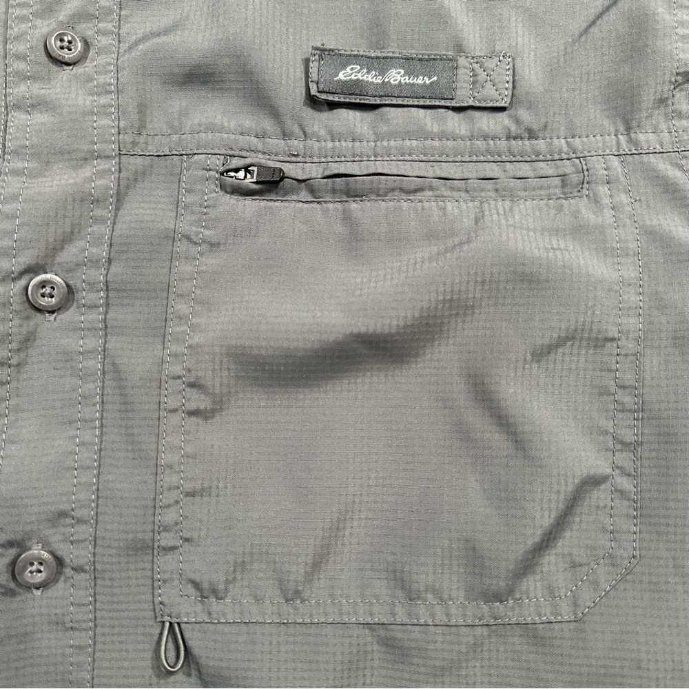 Eddie Bauer EC Fishing Shirt Gray Short Sleeve Mens XL - Picture 3 of 8